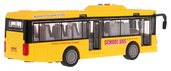 Żółty autobus z funkcjami świetlnymi i dźwiękowymi