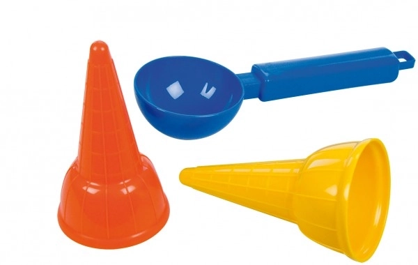 Zestaw do lodów - 2x wafelek + nabierak plastikowy w siatce 8x18cm
