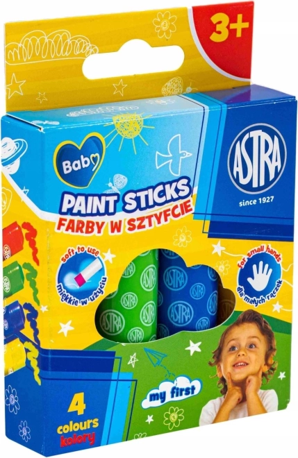 Astra dziecięce farby w sztyfcie jumbo, 4 szt.