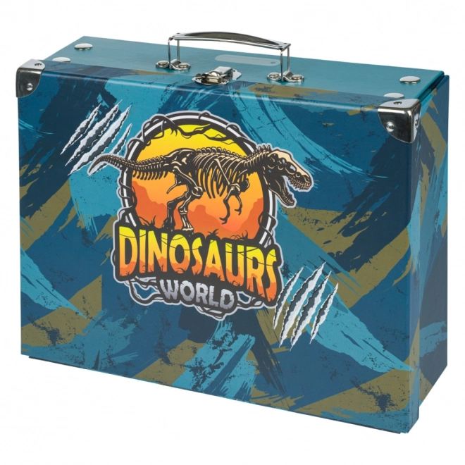 BAAGL Składany szkolny kuferek Dinosaurs World z okuciami