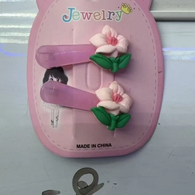 Spinki do włosów Różowe kwiaty zestaw