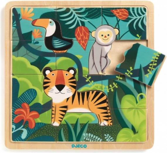 Drewniane puzzle Tygrys i przyjaciele