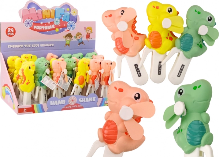 Ręczny wiatraczek Dinozaur Mini wiatraczek dla dzieci 3 kolory