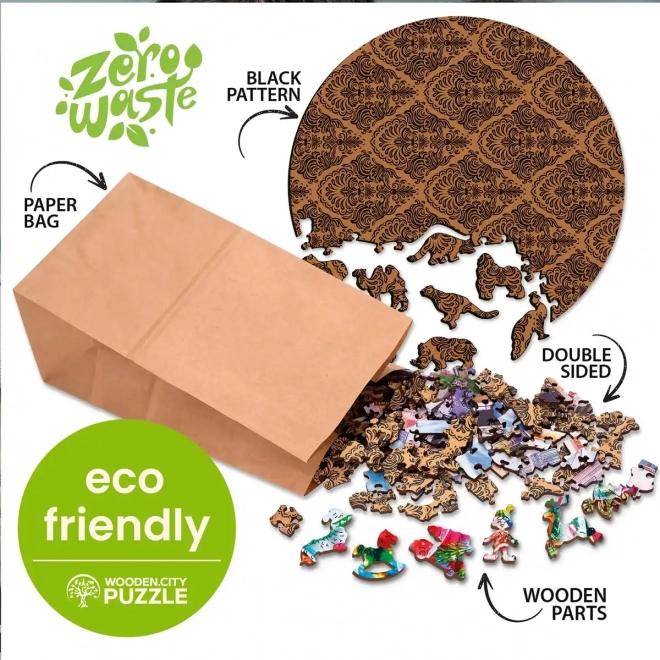 WOODEN CITY Drewniane puzzle Elegancki słoń 250 elementów EKO