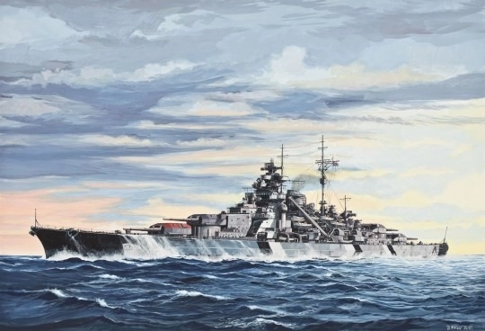 Plastikowy model okrętu wojennego Bismarck