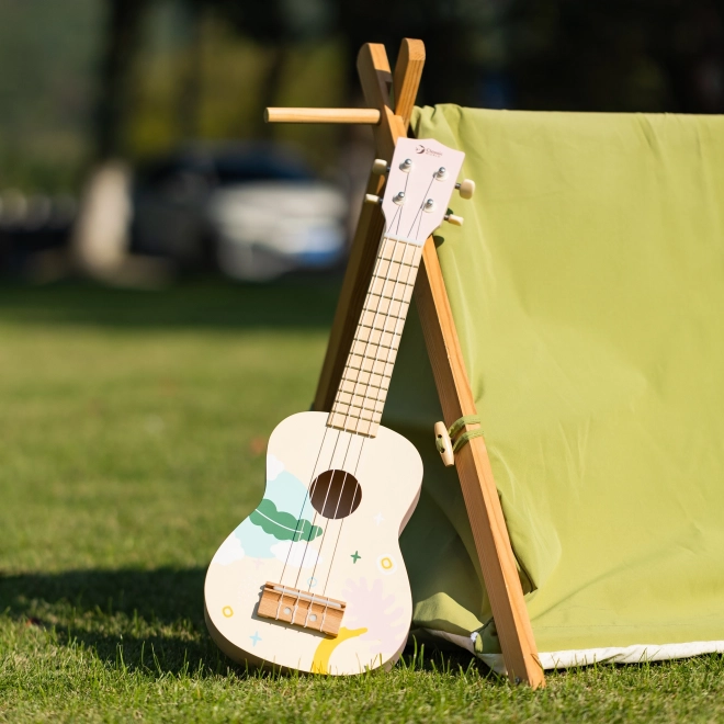 Klasyczne Świat drewniane ukulele dla dzieci różowe