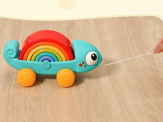 Montessori tęczowy kameleon układanka 18m+