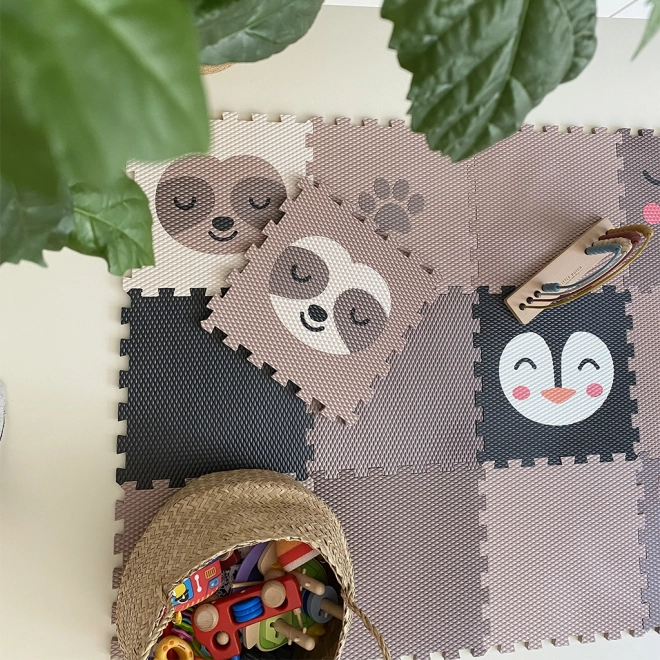 Minideckfloor Lenochod - brązowy z kremowym leniwcem