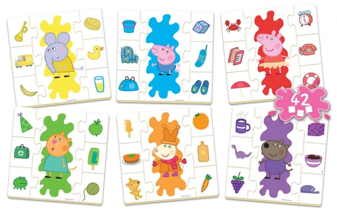 EDUCA Puzzle Świnka Peppa: Uczymy się kolorów 6x7 elementów