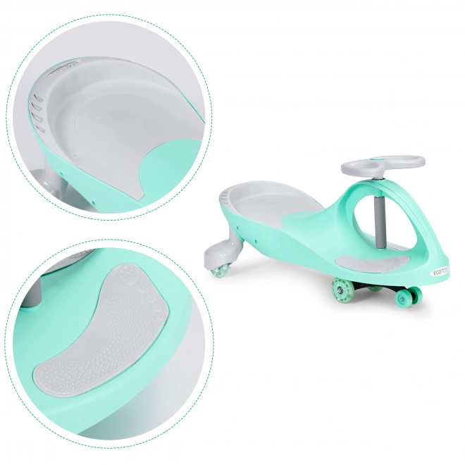 Jeździk Wiggle Car ze świecącymi kołami zielony ECOTOYS