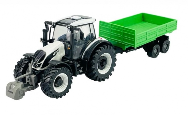 Bburago Farma 10cm Traktor z Przyczepą - Valtra N174 - Przyczepa Wywrotka