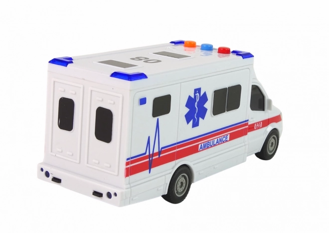 Ambulans świetlny dźwięk biały napęd na baterie