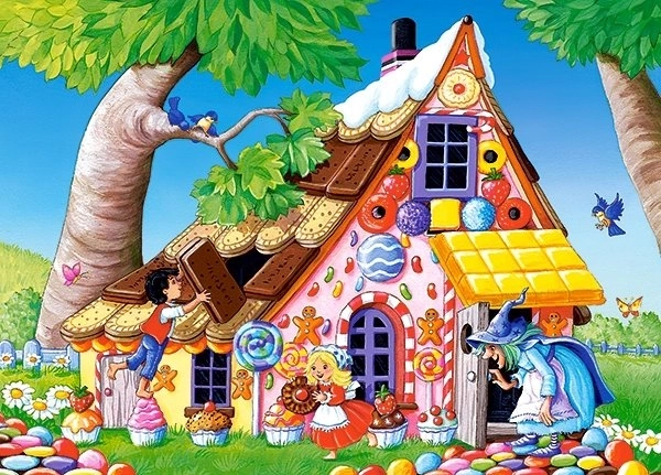 Puzzle 120 elementów Jaś i Małgosia