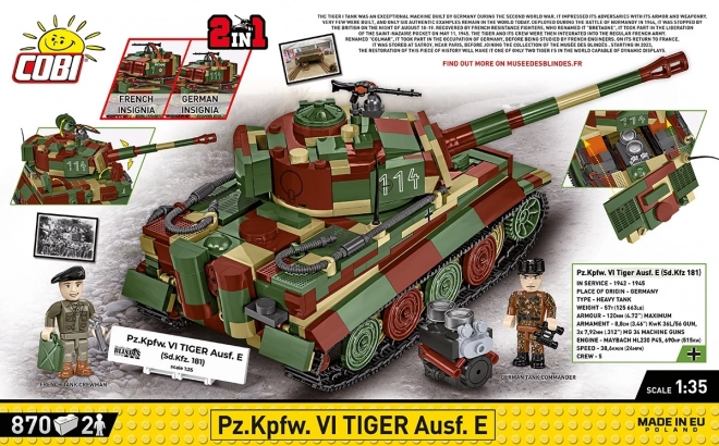Model czołgu Tygrys I z 870 klocków