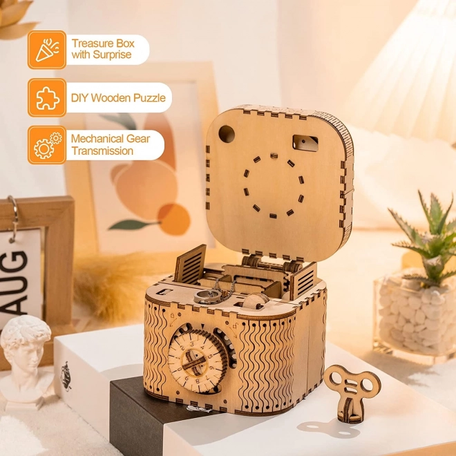 RoboTime 3D drewniane mechaniczne puzzle Szkatułka