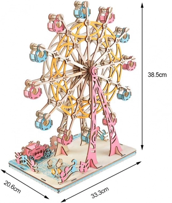 Woodcraft Drewniane 3D puzzle Diabelski Młyn pastelowe