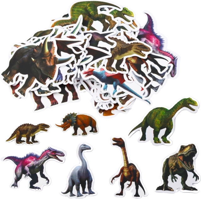 Zestaw naklejek dla dzieci z dinozaurami 4–7 cm 50 szt.