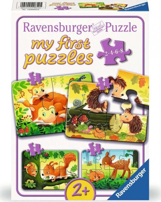 Moje pierwsze puzzle leśne zwierzątka 4w1