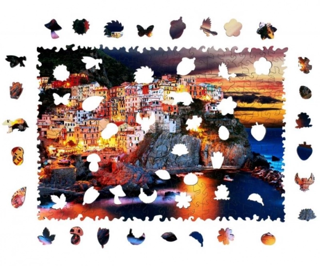 DREWNIANE KOLOROWE PUZZLE - Manarola we Włoszech
