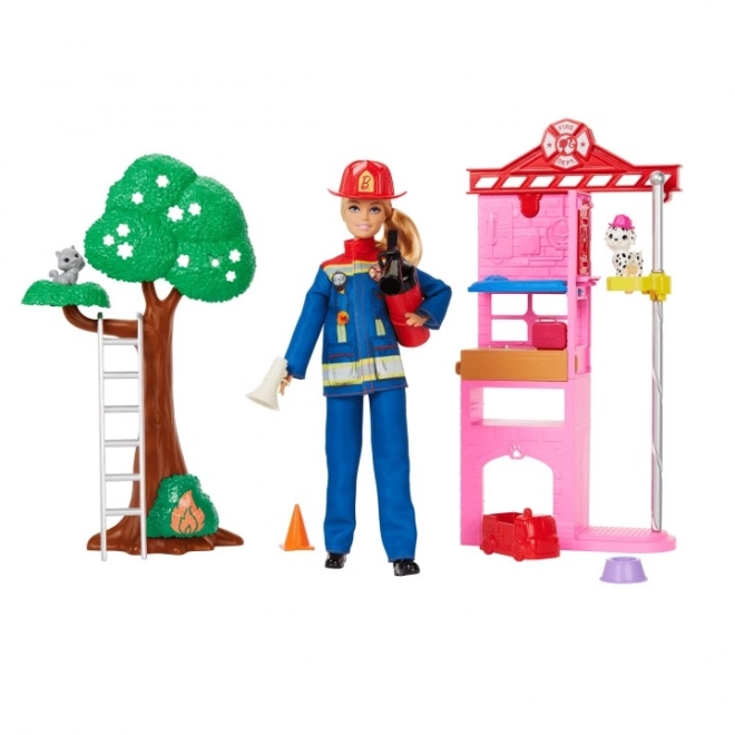 Lalka Barbie strażaczka z akcesoriami