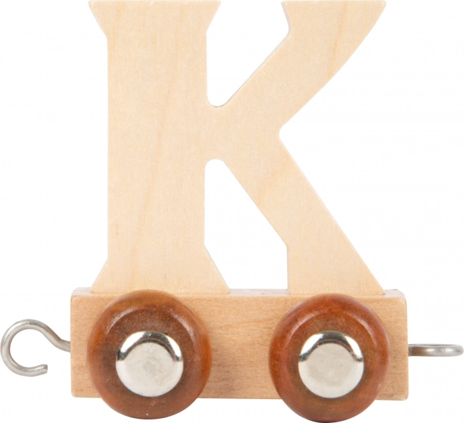 Drewniany wagonik z literą K do kolejki small foot