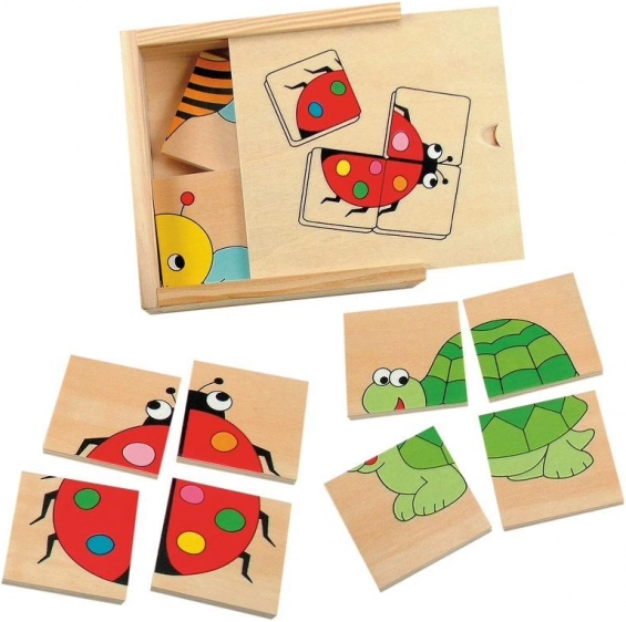 Puzzle małe zwierzątka – zestaw 4 szt.