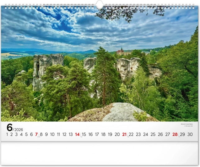 Kalendarz ścienny Panoramy Czech 2026