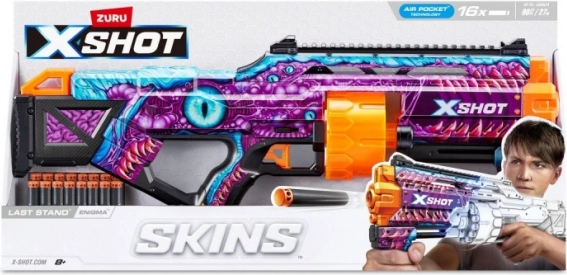 ZURU X-SHOT Skins Last Stand Enigma – pistolet na piankowe strzałki (16 strzałek)
