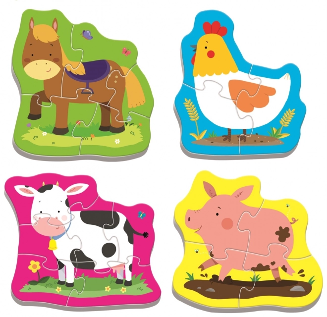 TREFL Baby puzzle Zwierzęta na farmie 4w1 (3,4,5,6 elementów)