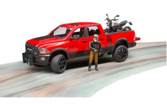 Bruder Terenowe auto RAM z motocyklem