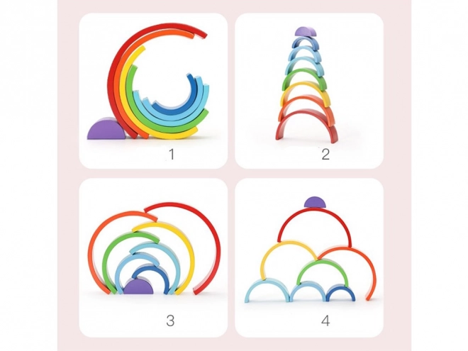 Montessori edukacyjne drewniane puzzle kolorowa tęcza + zadania ZA5328