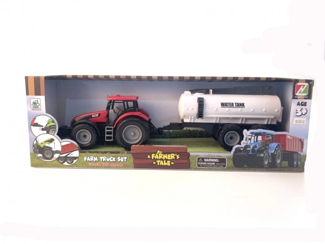 Traktor na sprężynę z przyczepą