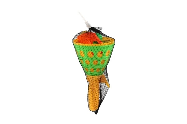 Gra w łapanie piłki 2szt plastik 19cm + 3 piłeczki w siatce