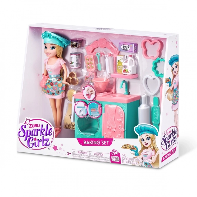 Zestaw do pieczenia Sparkle Girlz z lalką 27 cm