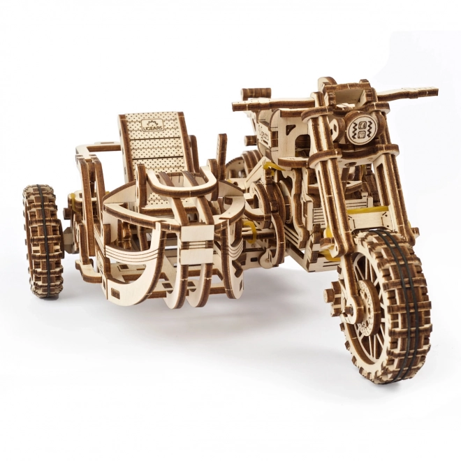Ugears Puzzle 3D Motocykl z wózkiem 380 elementów