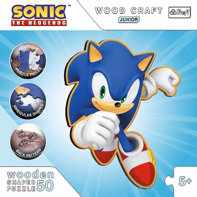 Drewniane puzzle Sonic 50 elementów