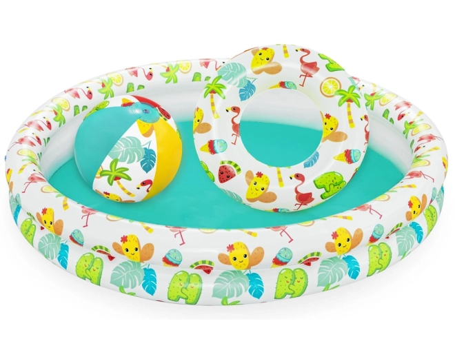 Bestway zestaw basen piłka krąg brodzik 122cm