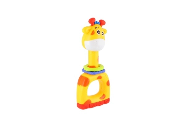 Grzechotka/gryzak/piszczelka żyrafa plastik 7x16cm na karcie 3m+