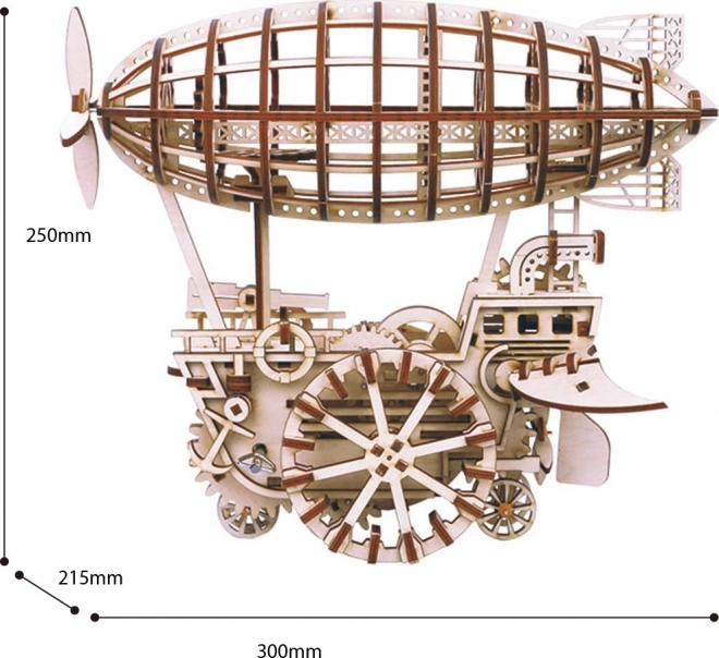 Drewniane mechaniczne puzzle steampunk sterowiec