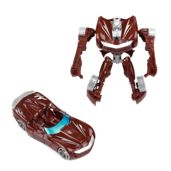 Transformer auto/robot plastik 10 cm mix kolorów w plastikowym pudełku 5x10,5 cm