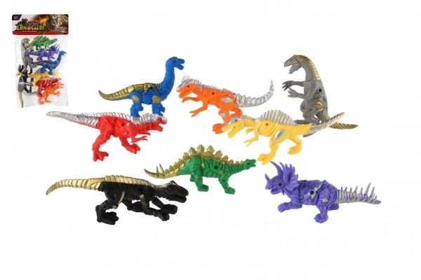 Dinozaur/Smok 8 szt. plastik 14-17 cm w woreczku 22x35x7 cm