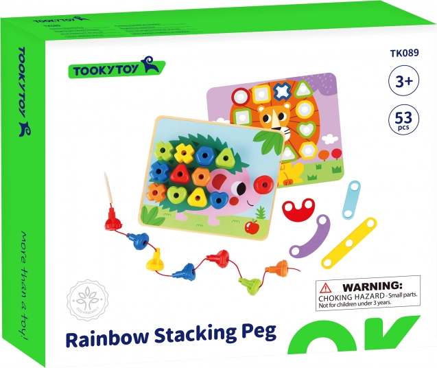Tooky Toy wielofunkcyjna tablica z kolorowymi śrubkami do nauki kształtów