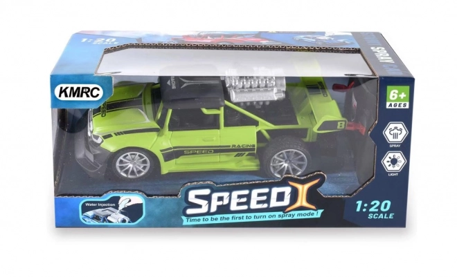 Zdalnie sterowane auto 1:20 z efektem dymu czerwone