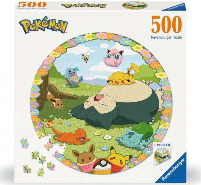 Okrągłe puzzle Urocze Pokemony 500 elementów