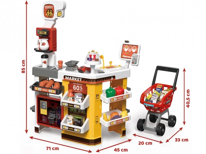 Duży supermarket cukierniczy + akcesoria wózka ZA4638