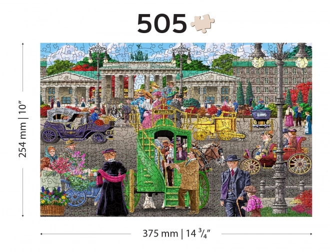 Drewniane puzzle z figurkami - Plac Paryski w Berlinie