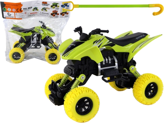 Dziecięcy quad XC z gumowymi kołami w zielonym kolorze
