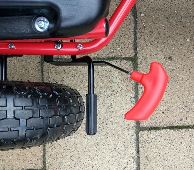 Pedałowy gokart powietrzny + Nadmuchiwane opony + Regulowane siedzenie – Czerwona