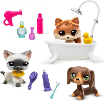 Littlest Pet Shop zestaw łazienkowy z 3 zwierzątkami