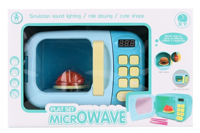 Niebieska mikrofalówka na baterie